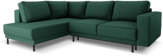 Micadoni Ecksofa Caro 5-Sitzer Strukturierter Stoff Grün Links 140x208