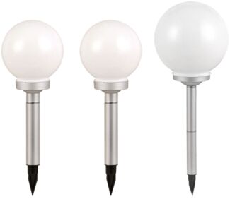 3er Set LED Kugel Solarleuchten, Durchmesser 2x15 cm, 1x20 cm