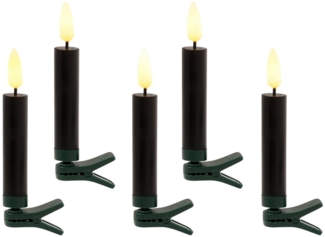 my home LED-Christbaumkerzen Bjarne, 25 kabellos Kerzen mit 3D-Flamme, Höhe ca. 11,5 cm, 25-flammig, Weihnachtsdeko, Christbaumschmuck mit Dimm-/Flacker- und Timerfunktion
