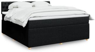 vidaXL Boxspringbett mit Matratze Schwarz 180x200 cm Stoff 3289844