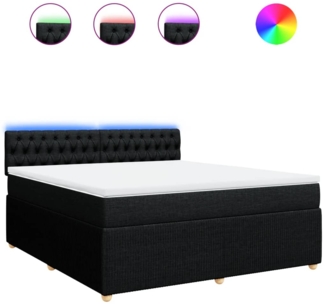 vidaXL Boxspringbett mit Matratze Schwarz 180x200 cm Stoff 3289844