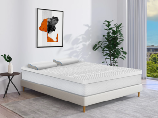 Vente-unique - Ergonomisches Kopfkissen fest - Memory Schaum - Mit abnehmbarem Bezug - 38 kg/m³ - 40 x 60 - Weiß - CORVICA