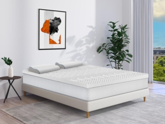 Vente-unique - Ergonomisches Kopfkissen fest - Memory Schaum - Mit abnehmbarem Bezug - 38 kg/m³ - 40x60 - Weiß - CORVICA