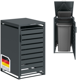 STEELSØN 'Kestra' Mülltonnenbox für 1 Tonne 240 Liter, anthrazit, Mülltonnenverkleidung aus Stahl, wetterfest, 116x80x69 cm