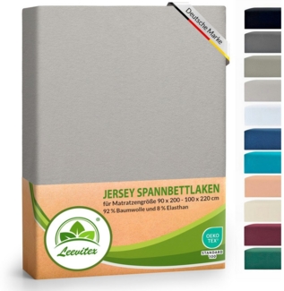 leevitex® Spannbettlaken Luxus Elasthan Jersey Spannbettlaken, Gummizug: Rundum-Gummizug