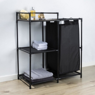habeig Badregal Badezimmerschrank Kommode Badschrank schwarz 69x77 cm, sehr leicht