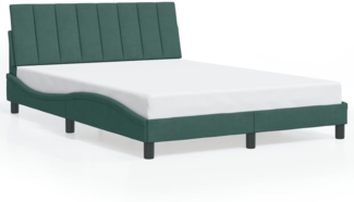 vidaXL Bettgestell ohne Matratze "Hanko" Dunkelgrün 140x190 cm Samt 3207846