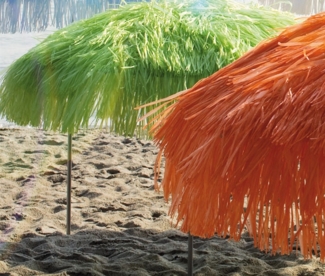 Hawaii - Sonnenschirm mit Fransen grün