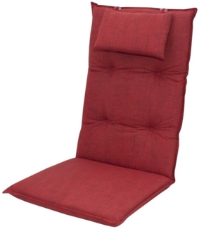 doppler® Hochlehnerauflage 6998 rot Gartenstuhl Auflagen Kissen Polster für Hochlehner, für Hochlehner-Stühle mit abnehmbaren Kopfkissen