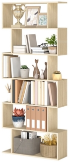 VASAGLE Bücherregal mit 6 Ebenen, naturbeige, 24 x 70 x 191,6 cm