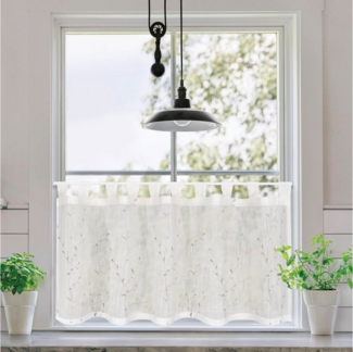 Gerster Scheibengardine Donna (1 St), Schlaufen, halbtransparent, Voile, Schlaufen, Bio Baumwolle