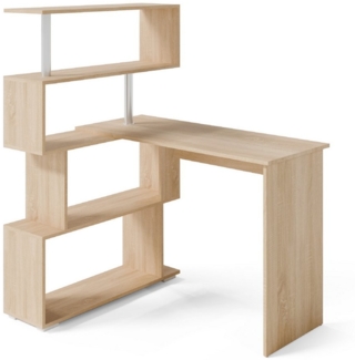 Mondeer Eckschreibtisch Schreibtisch, mit 360 Grad Drehbarem Bücherregal 157 x 45 x 130,5 cm