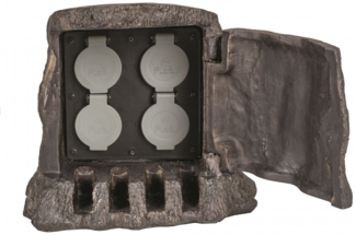 Heitronic Nr. 37501-HE Energieverteiler mit Funk 4-Fach Baumstumpf IP44