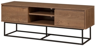 Calicosy 'RODEZ' TV-Möbel mit 2 Fächern und 2 Schubladen, Nussbaum-Dekor, Länge 140 cm - Dunkles Holz
