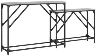 2 Stk. Konsolentische, Beistelltische Grau Sonoma Holzwerkstoff