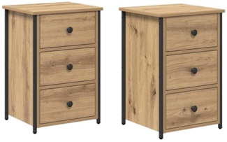 vidaXL Nachttisch mit Schubladen 2 pcs Eiche handwerklich 871260