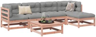 vidaXL 6-tlg. Garten-Sofagarnitur mit Kissen Massivholz Douglasie 3299403