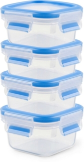 Emsa Frischhaltedose Clip & Close, Kunststoff, (Set, 8-tlg, 4 Frischhaltedose mit Deckel), dicht, hygienisch, unbedenklich, spülmaschinengeeignet