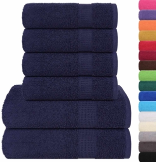vidaXL 6-tlg. Handtuch-Set Marineblau 360 g/m² 100% Baumwolle 137083