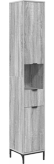 vidaXL Badezimmerschrank mit Speicher Graues Sonoma 31,5 x 33 x 190 cm 883410