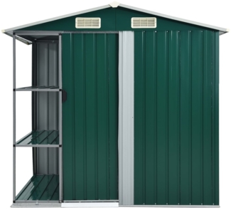 vidaXL Gartenhaus mit Regal Grün 205x130x183 cm Eisen 47104