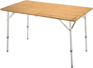 KingCamp Klapptisch Bambus höhenverstellbar Camping Garten 100x72 cm UV-Schutz