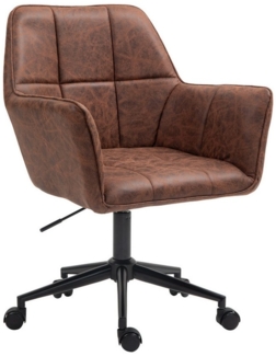 SVITA Bürostuhl GREG, Schreibtischstuhl, höhenverstellbar, drehbar, Kunstleder, Braun