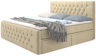 Boxspringbett Sognare mit Stauraum 160x200 Beige H4 (100kg+)