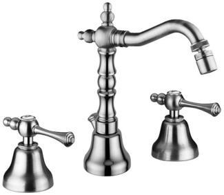 Luxus Bad Zubehör - Jugendstil Retro Bidet Dreilochbatterie Chrom Serie Milano - Made in Italy