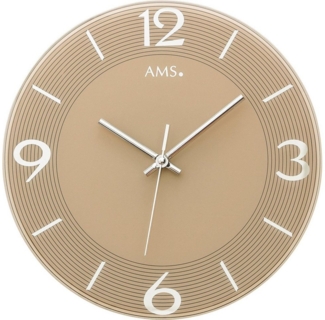 AMS Wanduhr W9572 (Quarzuhr,Glas,Wohnzimmer,Esszimmer,Küche,Arbeitszimmer,Büro, Flur)