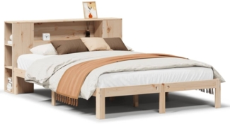 vidaXL Massivholzbett mit Regal ohne Matratze 140x200 cm Kiefer 3322515