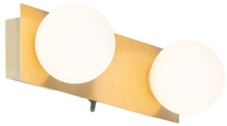 Qazqa Wandleuchte Cederic, ohne Leuchtmittel, G9, Gold/Messing, Modern, Glas, 2-flammig