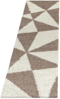 Hochflor Teppich Tarra Läufer - 80x250 cm - Beige