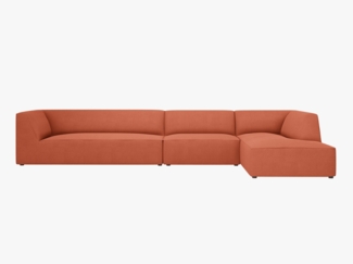 Micadoni Ecksofa Ruby 5-Sitzer Rechts Strukturierter Stoff Koralle