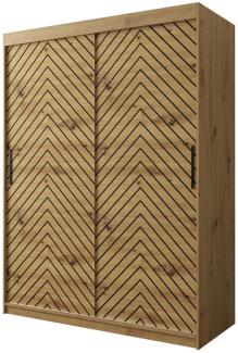 Kleiderschrank Sonter I 150 (Farbe: Artisan Eiche / Artisan Eiche + Schwarz, Größe: 150 cm, ohne Schubladen)