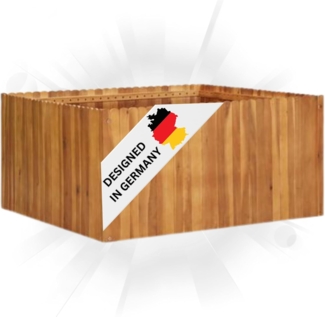DELUKE® Hochbeet aus Holz JONA 100x100x50cm, Akazienholz Hochbeet für Garten Hochbeet Holz Gartenbeet hoch Kräuterbeet xxl Blumenbeet Gemüsebeet groß Garten