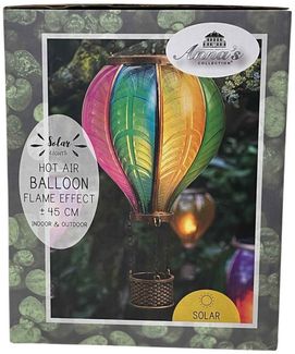 Coen Bakker LED Solarleuchte Hot Air Balloon, LED, amberfarben, Hängeleuchte Heißluftballon bunt 20 LEDs 15x25cm