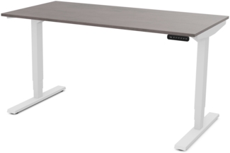 ASSMANN Elektrisch höhenverstellbarer Schreibtisch Y-Line 120x70 cm Sichtbeton Anthrazit Signalweiß Metall Holz Melaminoberfläche