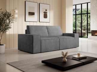 Vente-unique - Sofa 2-Sitzer - Cord - Anthrazitgrau - AMELIA