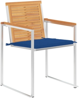 vidaXL Gartenstühle 6 Stk. mit Kissen Massivholz Teak 3078591