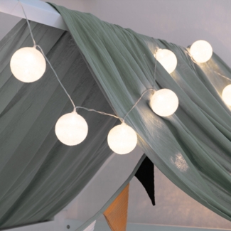 HOME DELUXE LED-Lichterkette mit Baumwolle Kugel NINO