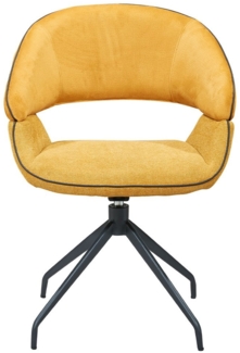 Speisezimmersessel Irun / Iowa S, Webstoff, Gelb, Gold, 62 x 87 x 61 cm