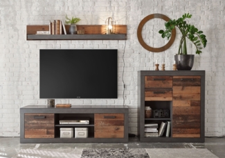 Brooklyn Wohnwand 245cm matera old mix dekor Wohnzimmer Anbauwand