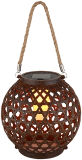 LED Solarleuchte, Kugel, Feuer-Effekt, Laterne, H 36 cm