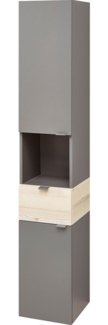 Hochschrank Sylt / Quickset 394 , Holzwerkstoff , Grau, Holzfarben , 30 x 170 x 33 cm
