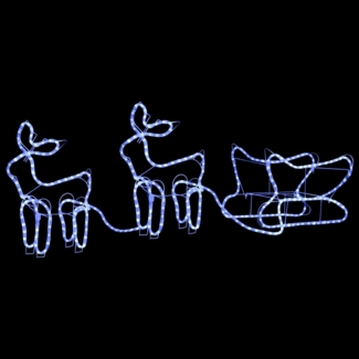 vidaXL Weihnachtsdekoration Rentiere und Schlitten Outdoor 576 LEDs 329811
