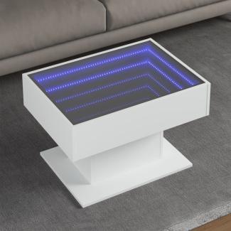 vidaXL LED-Couchtisch Weiß 70x50x45 cm Holzwerkstoff 847532