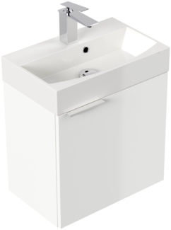 Gäste WC Badmöbel Kubus Slimline 50cm SoftClose weiß hochglanz : Weiss hochglanz