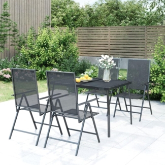 Capwee Gartenmöbel Set 4 Personen Stahl Essgruppe