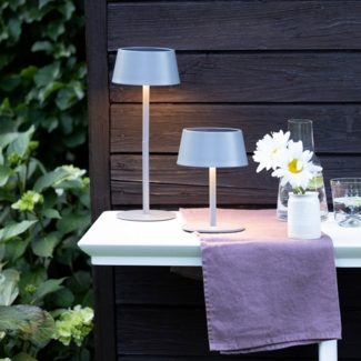 my home LED Außen-Tischleuchte Ocki, Dimmfunktion, LED fest integriert, Warmweiß, 30 cm, aufladbar über Solar & USB, 300 lm, 3000 K, dimmbar, IP44